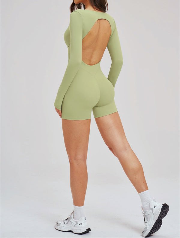 Square Neck Open Back Sculpt RomperVOLTRA FIT