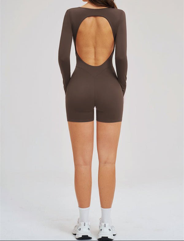 Square Neck Open Back Sculpt RomperVOLTRA FIT