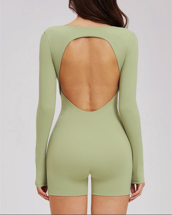 Square Neck Open Back Sculpt RomperVOLTRA FIT