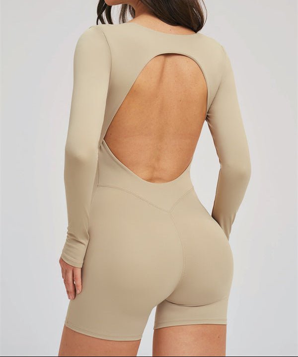 Square Neck Open Back Sculpt RomperVOLTRA FIT