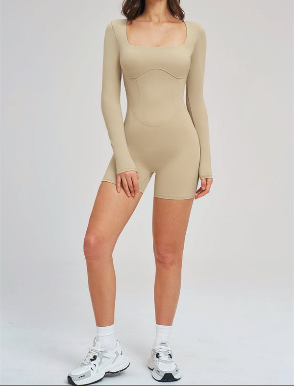 Square Neck Open Back Sculpt RomperVOLTRA FIT