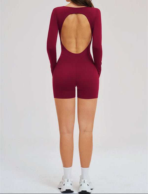Square Neck Open Back Sculpt RomperVOLTRA FIT