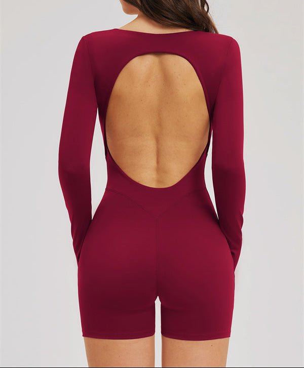 Square Neck Open Back Sculpt RomperVOLTRA FIT