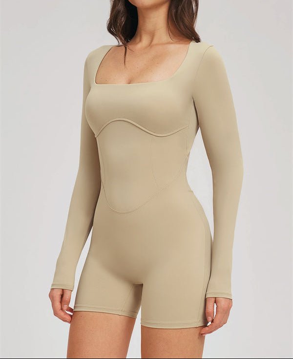 Square Neck Open Back Sculpt RomperVOLTRA FIT