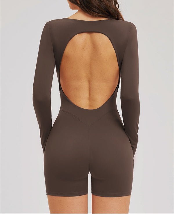 Square Neck Open Back Sculpt RomperVOLTRA FIT