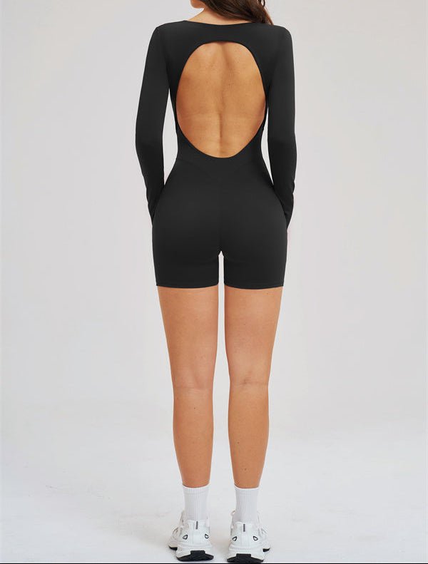 Square Neck Open Back Sculpt RomperVOLTRA FIT