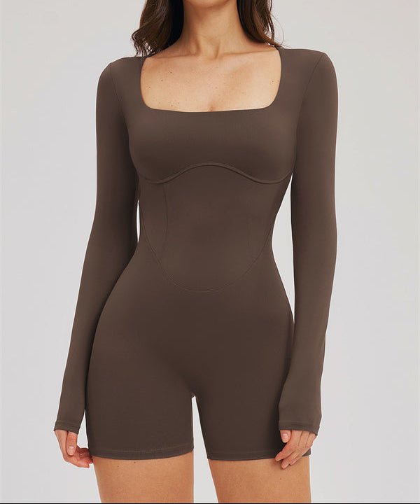 Square Neck Open Back Sculpt RomperVOLTRA FIT