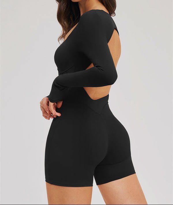 Square Neck Open Back Sculpt RomperVOLTRA FIT