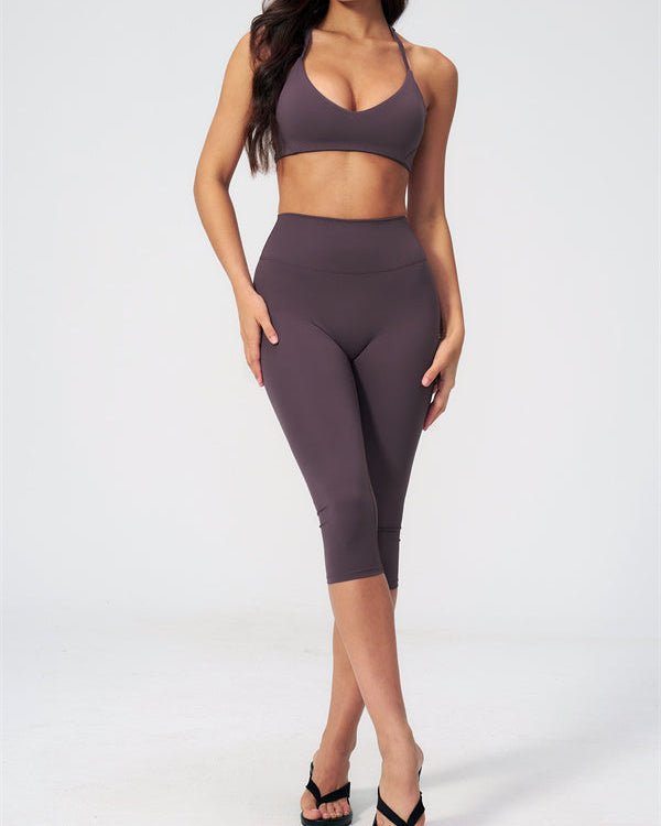 V-Neck Capri Leggings SetVOLTRA FIT