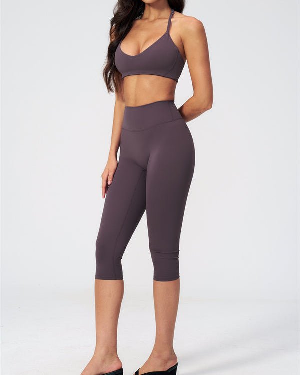 V-Neck Capri Leggings SetVOLTRA FIT